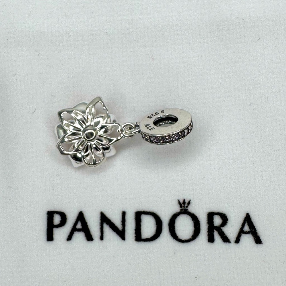 Cherry Blossom Dangle Charm (Silver) - Picture 3 of 3